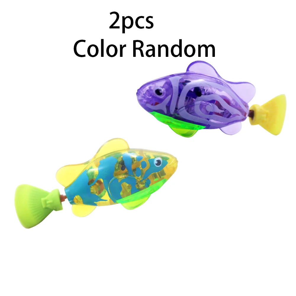 Baby Shower Luminous Induction Electric Fish Playing in Water Toy, Simulated Electronic Fish for Luminous Swimming