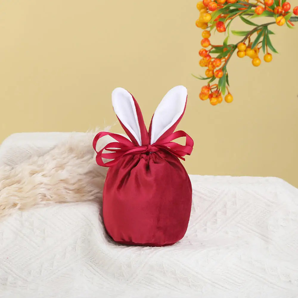Easter Bunny Rabbit Bags Ears Velvet Bag Gift Bag Candy Packaging Box Wedding Party 2025 Easter Decoration