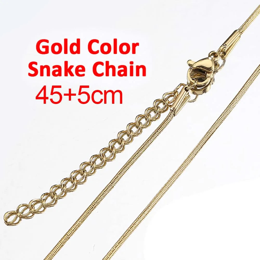 No Fade 5pcs Stainless Steel Twist Chain Necklace Box Snake Chain with Clasp Open Ring DIY Men Jewelry Making Findings Accessory