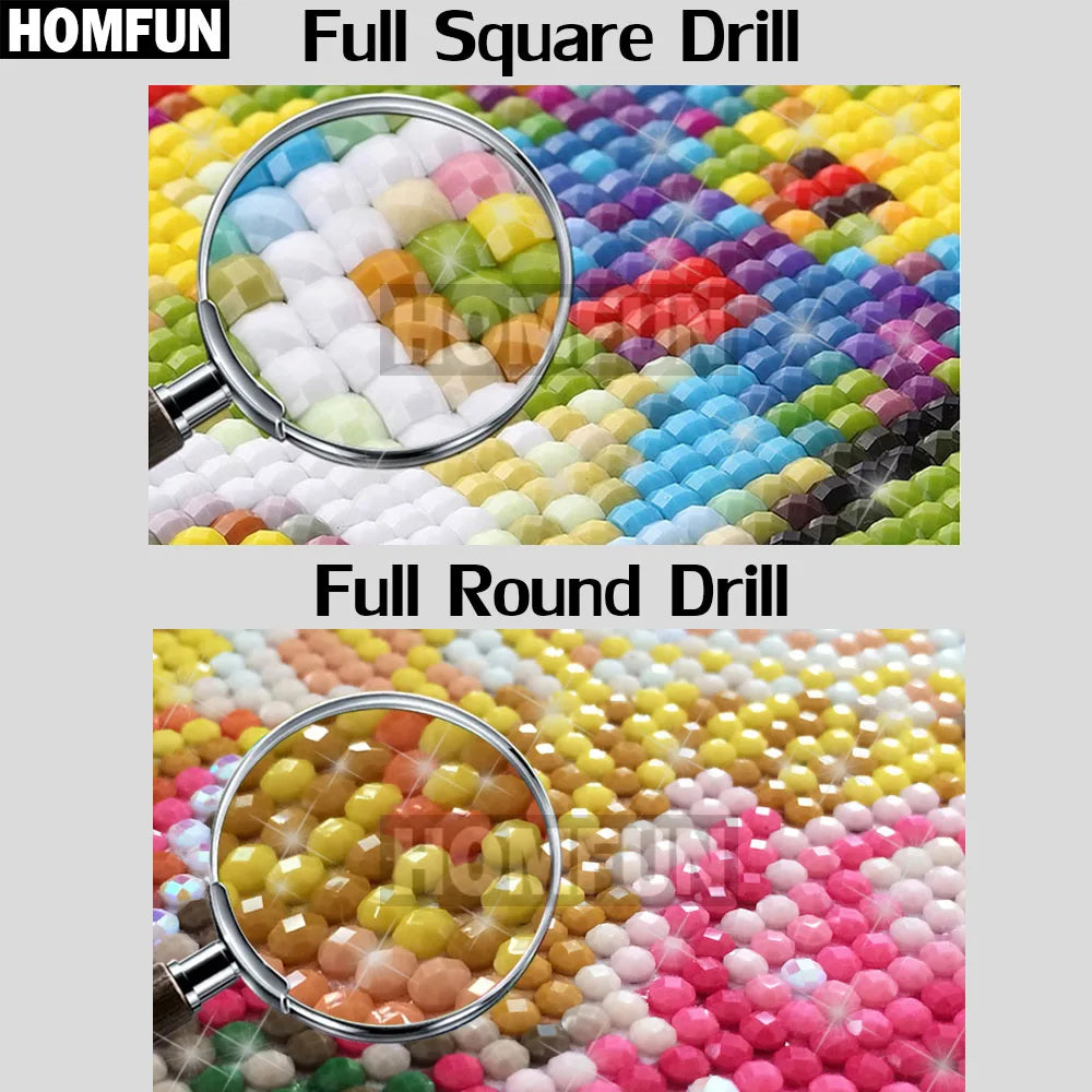 HOMFUN 5D DIY Full Diamond Embroidery "Animal Cat" Diamond Painting Cross Stitch Rhinestone Home Decoration