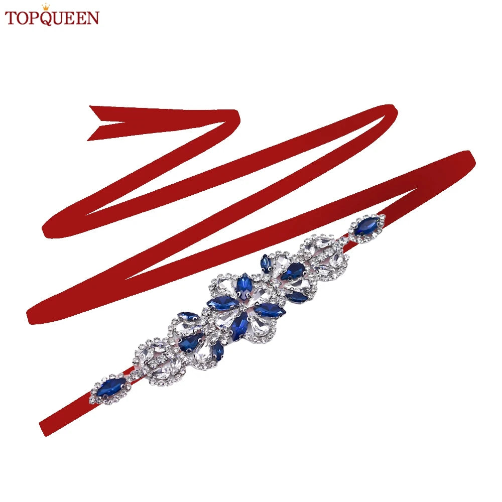 TOPQUEEN Handmade Rhinestone Belts Women's Accessories Party Prom Bridal Wedding Sash Bridesmaid Belts S464-KL