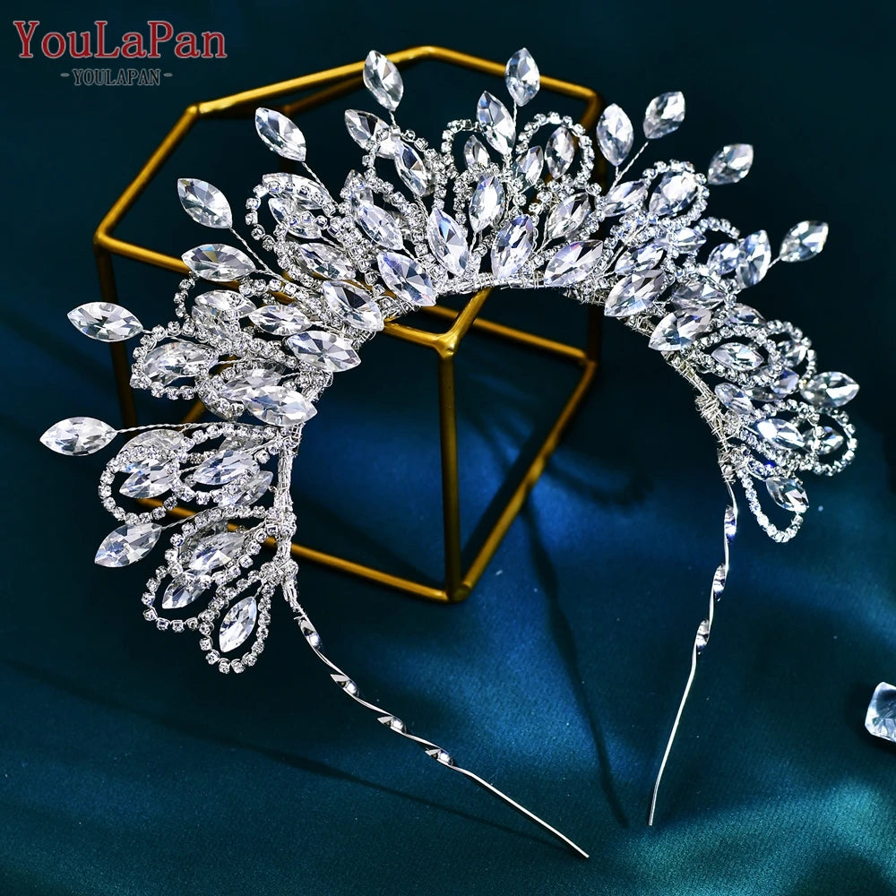 YouLaPan Luxury Rhinestone Crown Wedding Headband Bride Crown Tiaras Fashion Women Accessories Party Hair Ornaments HP698