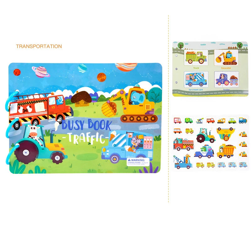 Sticker Quiet Book Puzzles Game Educational Toys Kids Repeatedly Busy Card Paste Matching Cognition Baby Early Montessori Toy