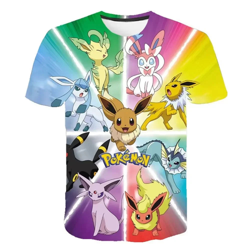 Pokemon T-Shirt Cartoon Baby Kinder Jungen Mädchen Kinder Kurzärmelige Sommerkleidung Pikachu Cartoon Print Pokémon T-Shirt Kinder