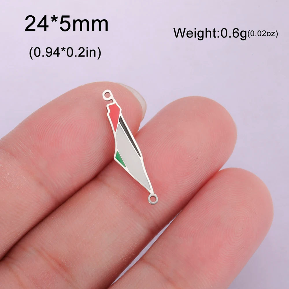 LIKGREAT Dropshipping 1 stücke Palästina Karte Anhänger Halskette Armband Ohrringe Schmuck Machen DIY Edelstahl Zubehör Charme