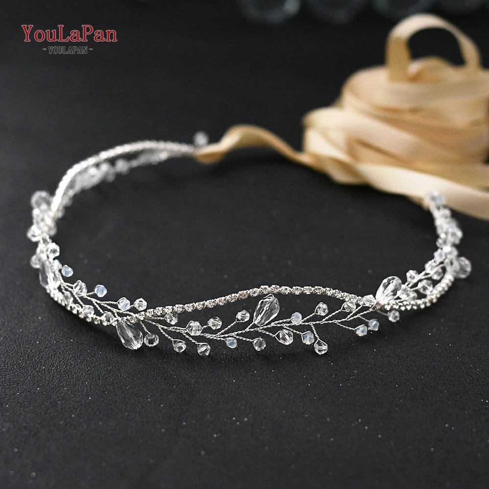 YouLaPan Clear Crystal Bridal Belts Thin Bridal Belt Rhinestone Bridal Belt Accessories Belt for Dress Wedding Accessories SH93