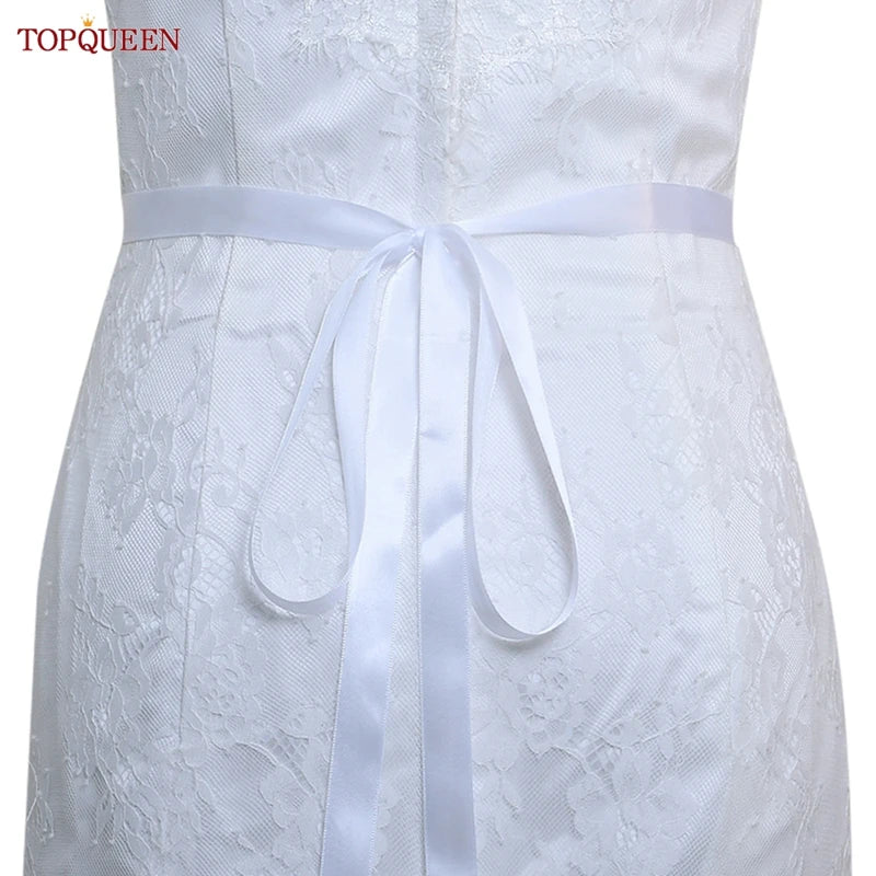 TOPQUEEN S119 Wedding Dress with Decorative Decals Wedding Dress Accessories Wedding Dress with Luxury Diamond Handmade