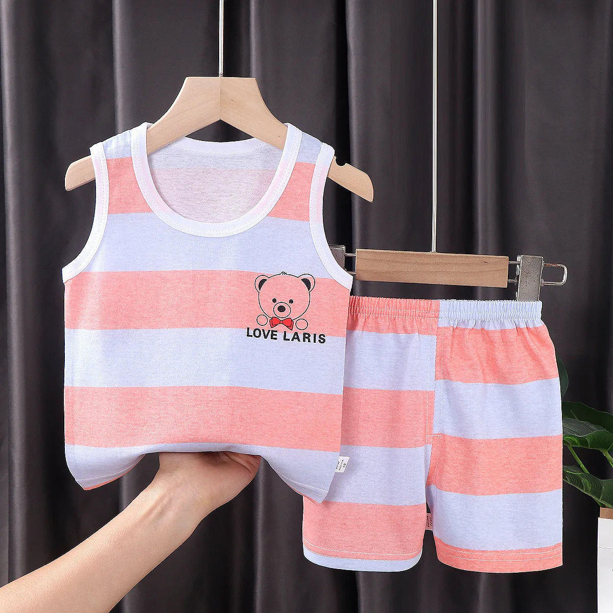 2 STÜCKE Kinder Sets Kinder Kleidung Weste Anzug Sommer Kinderkleidung baby Baumwolle T-Shirts Shorts Tank Top Jungen Mädchen Ärmellos