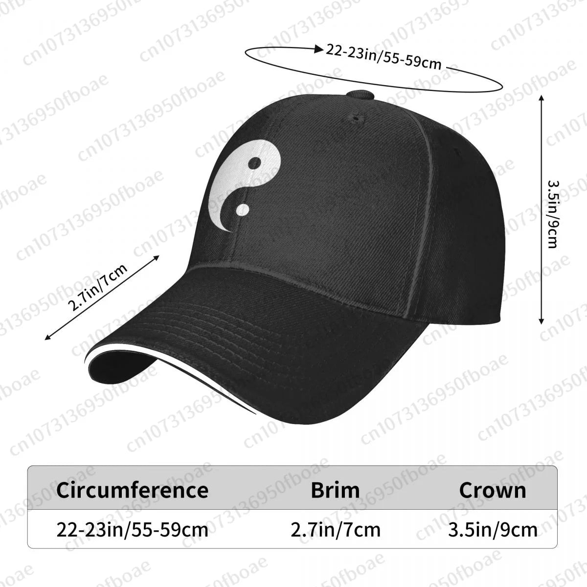 Ying Yang Symbol Baseball Caps Hip Hop Sandwich Cap Men Women Adjustable Outdoor Sport Hats