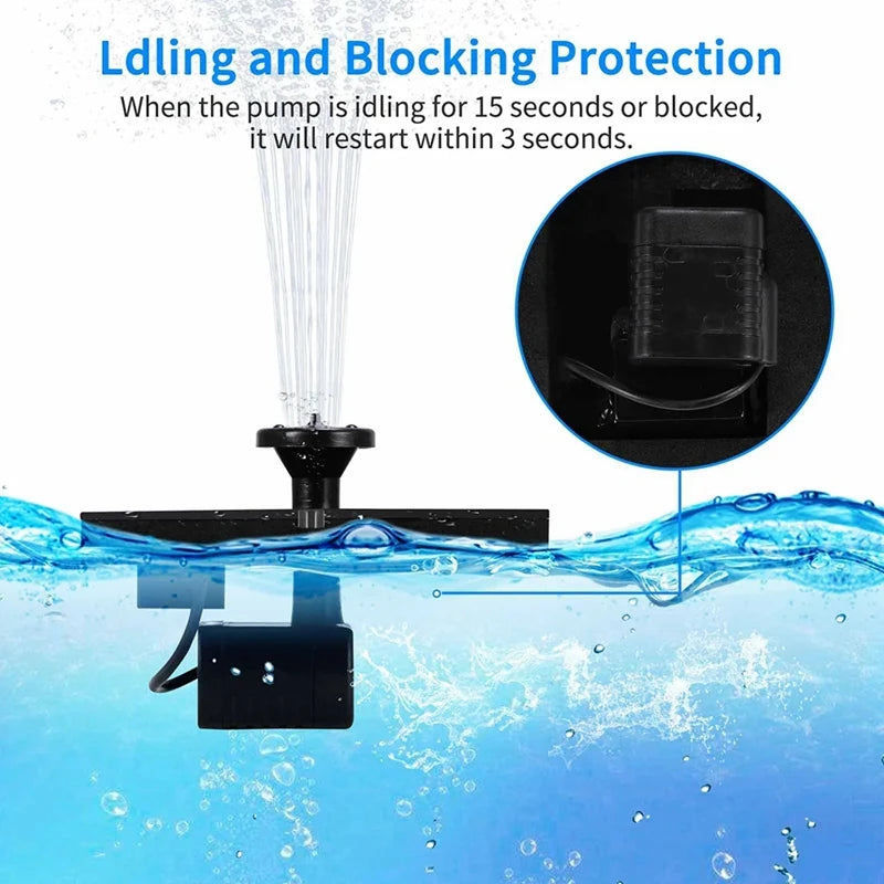 Solar Power Water Fountain Pump Bird Fountain Water Floating garden decoration