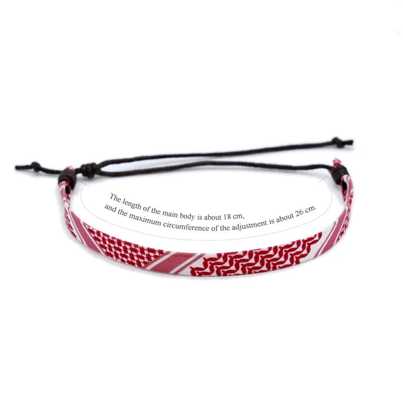 Geometric Polka Dot Palestine Bracelet for Men Women Hand Multicolor Weave Arabic Style Gaza Flag Jewelry Accessories