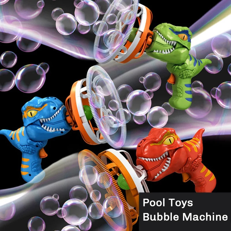 New-Fan Dinosaur Bubble Machine Bubbles In Bubble Handheld Electric Dinosaur Bubble Machine Bubble Dinosaur Pool Toys