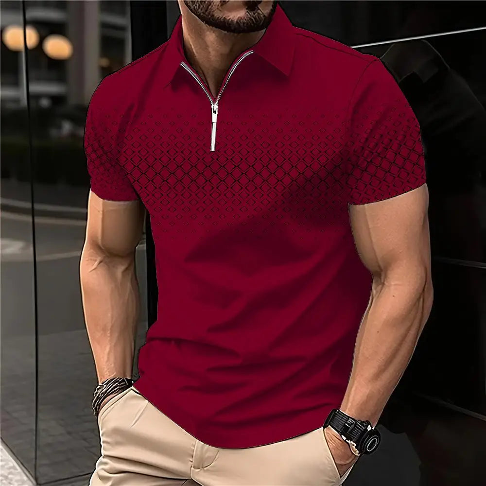 Summer T Shirts for Men Short Sleeve Men's Clothing Collar 3D Printing mon