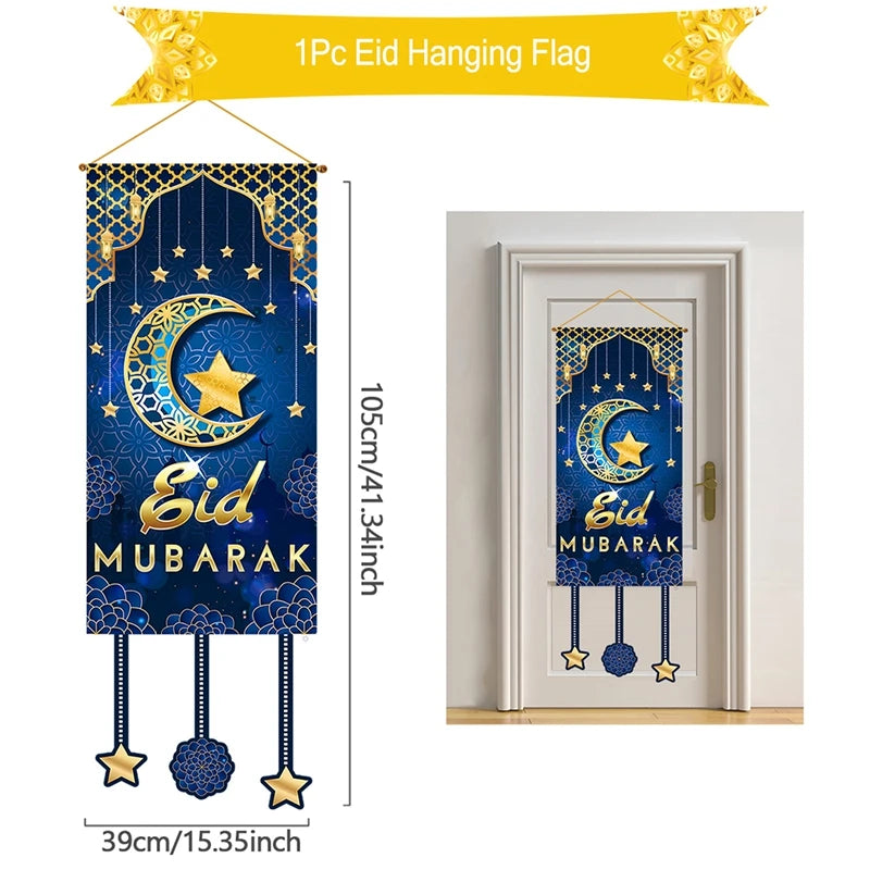 Ramadan Hanging Flag Ramadan Kareem Decoration For Home 2025 Aid EID Mubarak Muslim Islamic Festival Eid Al-fitr Party Supplies