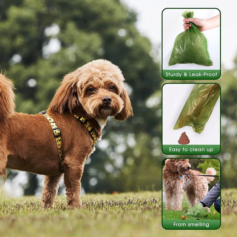 Thickened 0.18mm Biodegradable Pet Waste Bags Portable Dog Poop Bags Eco-friendly Outdoor Pet Poop Pickup Bags with Organizer