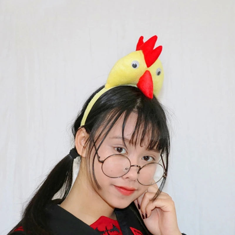 Adult Kids Funny Chicken Rooster Headband Lovely Cartoon Animal Hair Hoop for Easter Festive Party Daily Wear Wide Headpiece