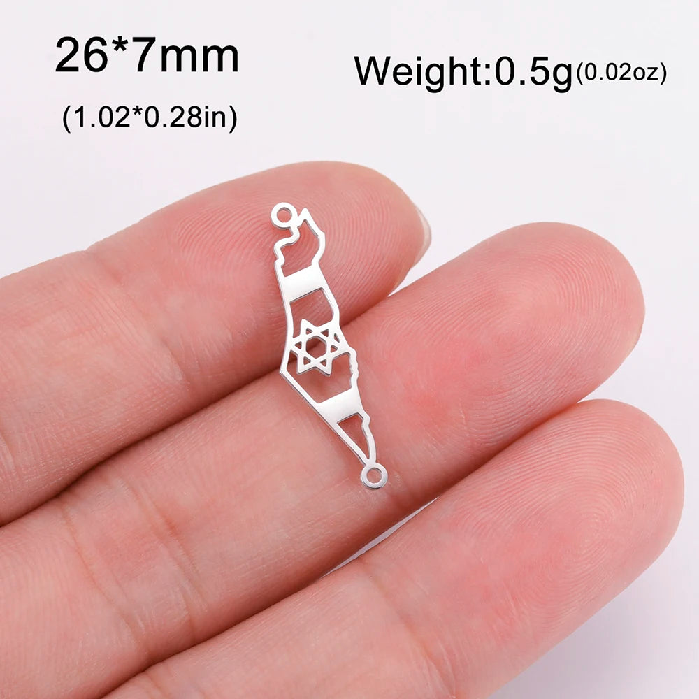 LIKGREAT Dropshipping 1 stücke Palästina Karte Anhänger Halskette Armband Ohrringe Schmuck Machen DIY Edelstahl Zubehör Charme