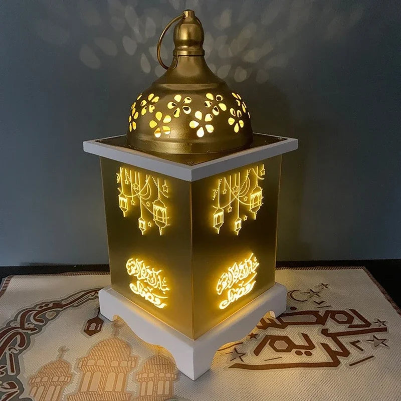 2023 Eid Mubarak Muslim Festival Decor Supplie LED Light Lantern Hanging Ornament Ramadan Kareem Decoration for Home Event Party