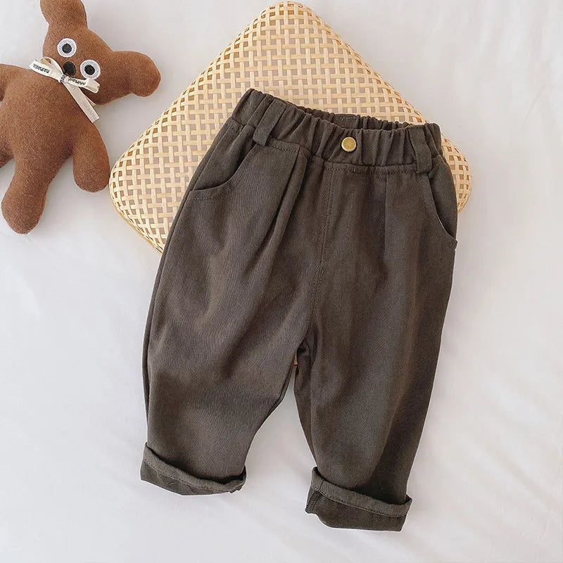 MILANCEL Einfarbige Kinderhose für Jungen und Mädchen, Vier Jahreszeiten, Elastischer Bund, Lässige Kleinkinder-Babyhose, Kleidung für 1–6 Jahre