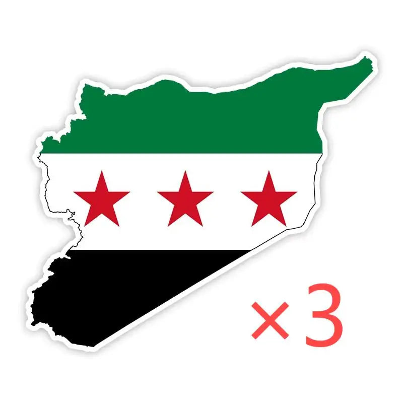 Flag Map Of Syria Party Car Sticker Waterproof Vinyl Car Accessory Decor Pegatina Para Coche Decals Silicone Bracelet Party Gift