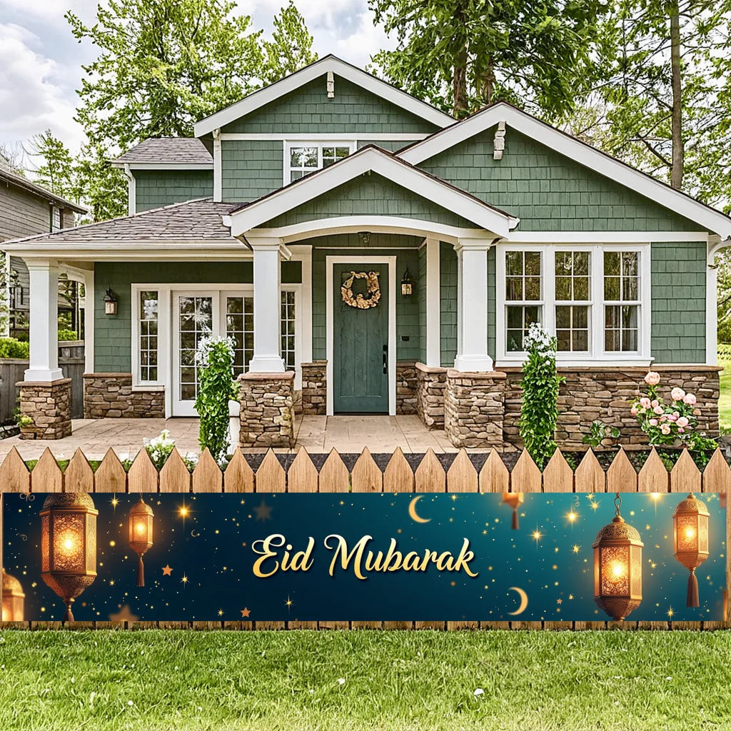 Eid Mubarak Banner Backdrop Background Ramadan Festival Decor Party Supplies Photography Props Decorations Islamic Celebration