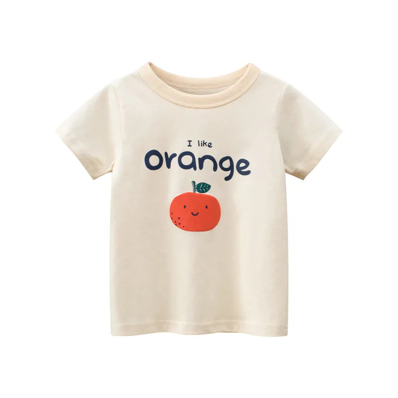 2024 sommer 2-8 Jahre Kinder Mädchen Shorts Ärmel T-shirts Gedruckt Kleines Mädchen Top Baby Mädchen T Shirts Kinder kleinkind Mädchen Kleidung