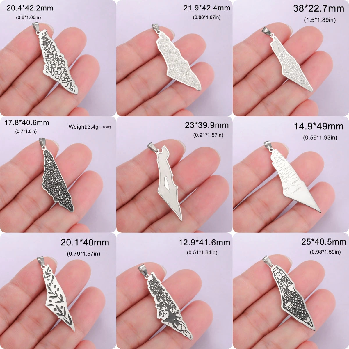 LIKGREAT Dropshipping 1 stücke Palästina Karte Anhänger Halskette Armband Ohrringe Schmuck Machen DIY Edelstahl Zubehör Charme