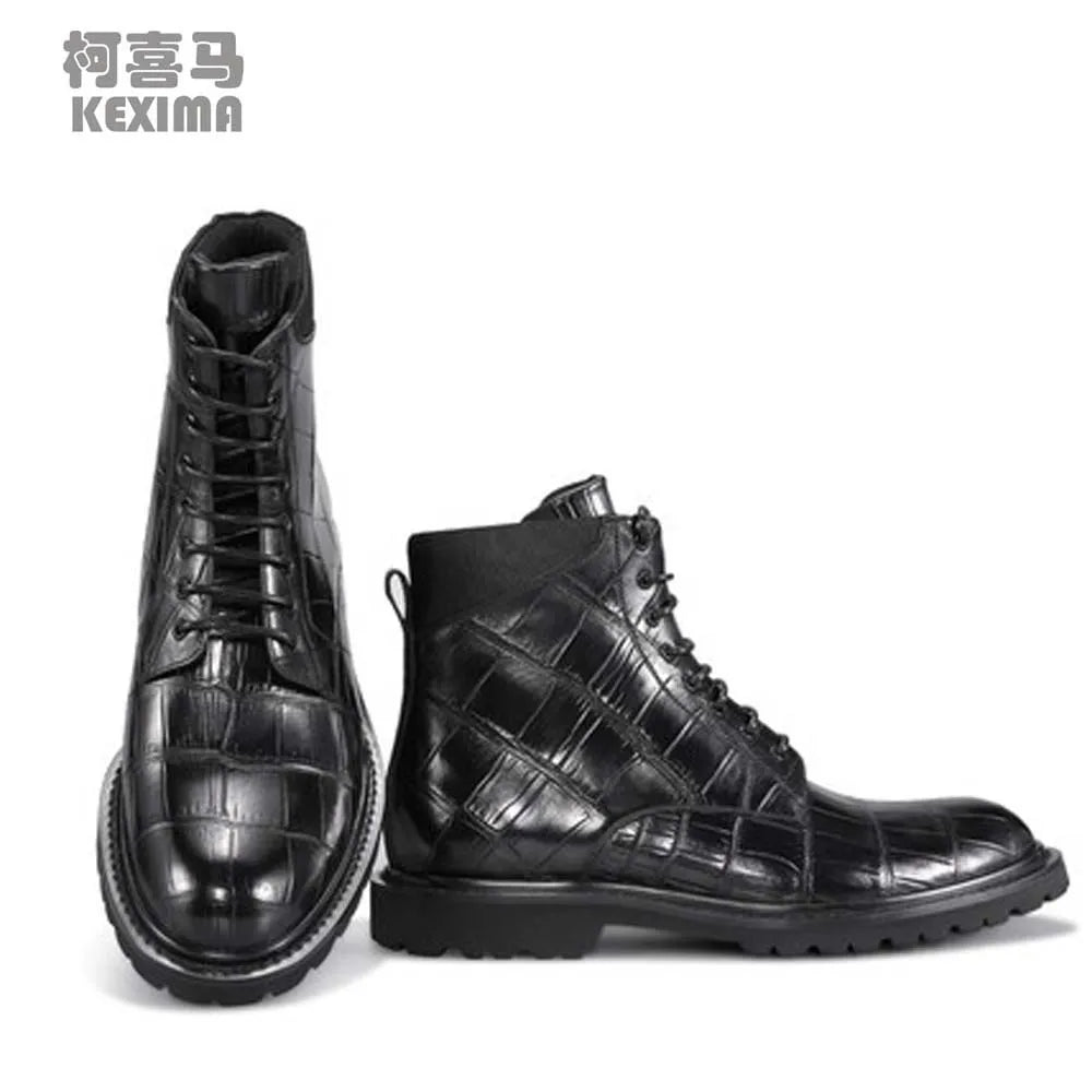KEXIMA cestbeau new arrival crocodile leather Men crocodile boots crocodile tooling high help male shoes