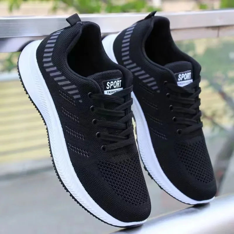 Men's Casual Running Shoes 2025 with Outdoor Anti Slip Design Gray Flat Sports Shoes Black Fashionable Low-priced Men's Shoes