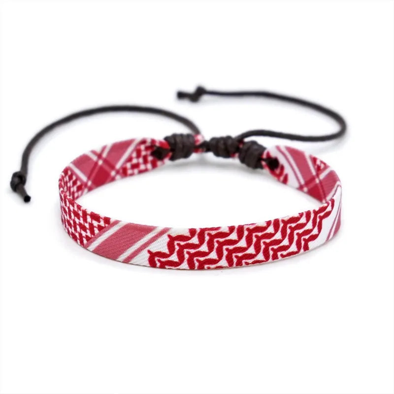 Multicolor Manual Weave Palestine Bracelet Gaza Color Arabic Ethnic Style Men Women Adjustable Accessories Gifts hépīng Peace