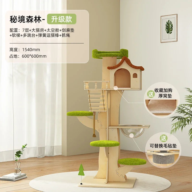 Cat Crawler  Integrated Solid Wood Large Rack Does Not Occupy Space Capsule Sisal Scratch Board