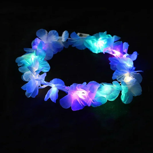 Luminous Headbands Party Led Headband Flower Crown with Led Lights Festival Party Decoration Glow-in-the-dark