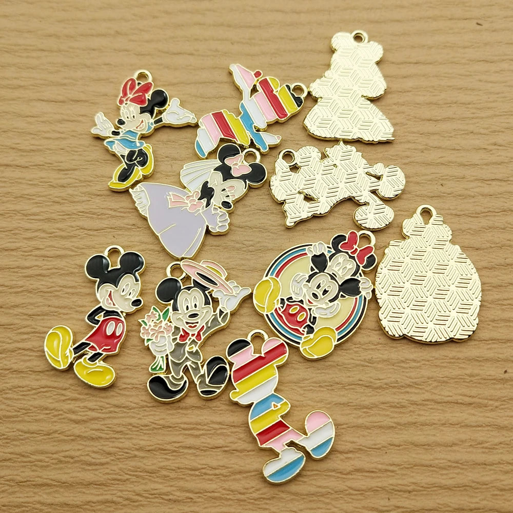 10pcs Anime Cartoon Charm for Jewelry Making Enamel Necklace Pendant Bracelet Accessories Diy Supplies Alloy Metal Gold Plated