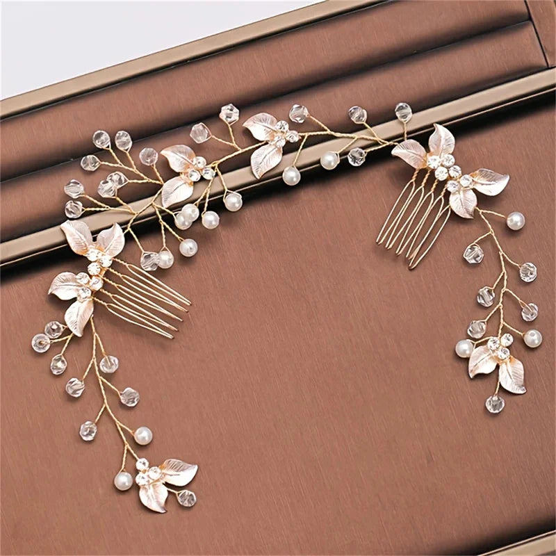 Women Flower Comb Headwear Wedding Hair Accessories Fashion Shaped Bride Insert Hair Clip Jewelry Fashion Headwears