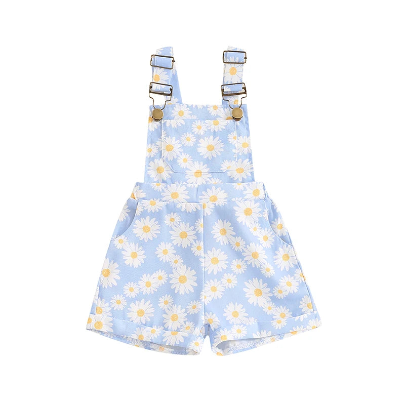 Adorable Baby Girl Floral Romper Sleeveless Jumpsuit Overall Shorts for Summer Toddler Casual Outfit Cute Clothes