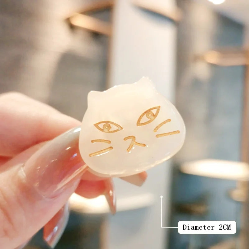 New Cute Cat Small Hair Clip for Women Hair Claw Acetic Acid Barrettes Crab Claw Clips Styling Hairpins Fashion Hair Accessories