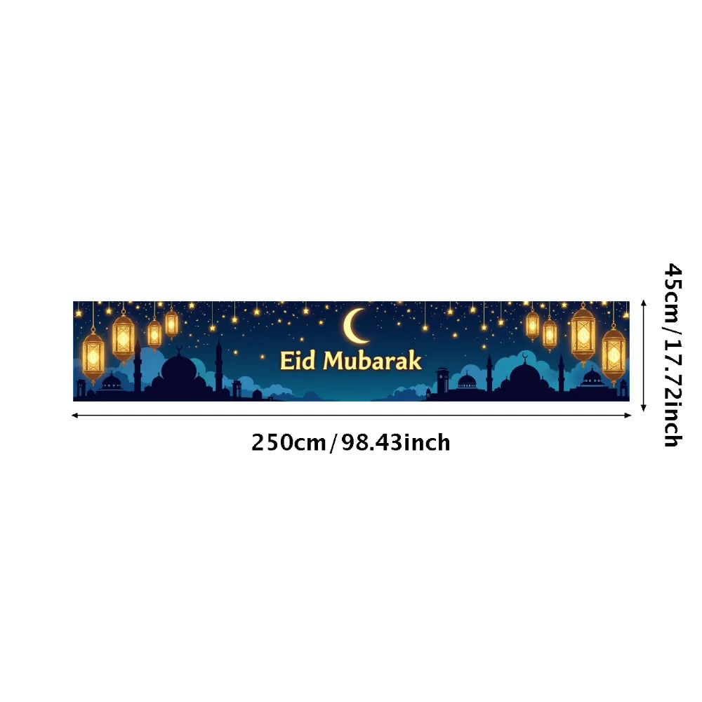 Eid Mubarak Banner Backdrop Background Ramadan Festival Decor Party Supplies Photography Props Decorations Islamic Celebration