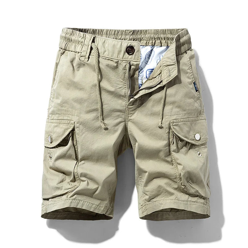Men's Fashion New Cargo Cotton Shorts Plus Size Mens Summer Breeches Multi-Pocket Shorts Men Spring Casual Joggers Shorts Male