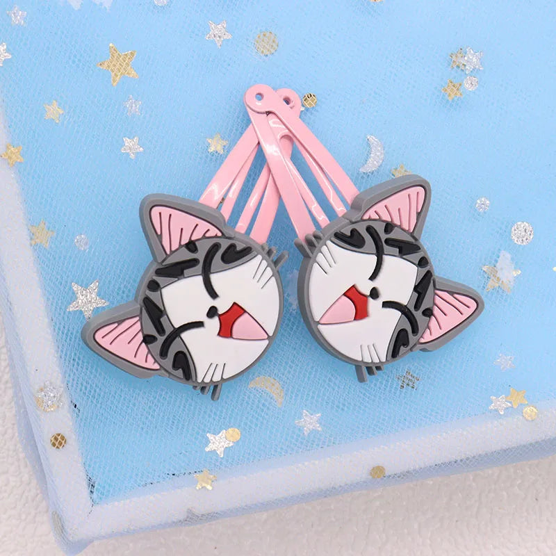 2Pcs Cute Animal Cat Hair Accessories Children Rubber Bands Scrunchies Elastic Hair Bands Girls Headband Decorations Ties Gum
