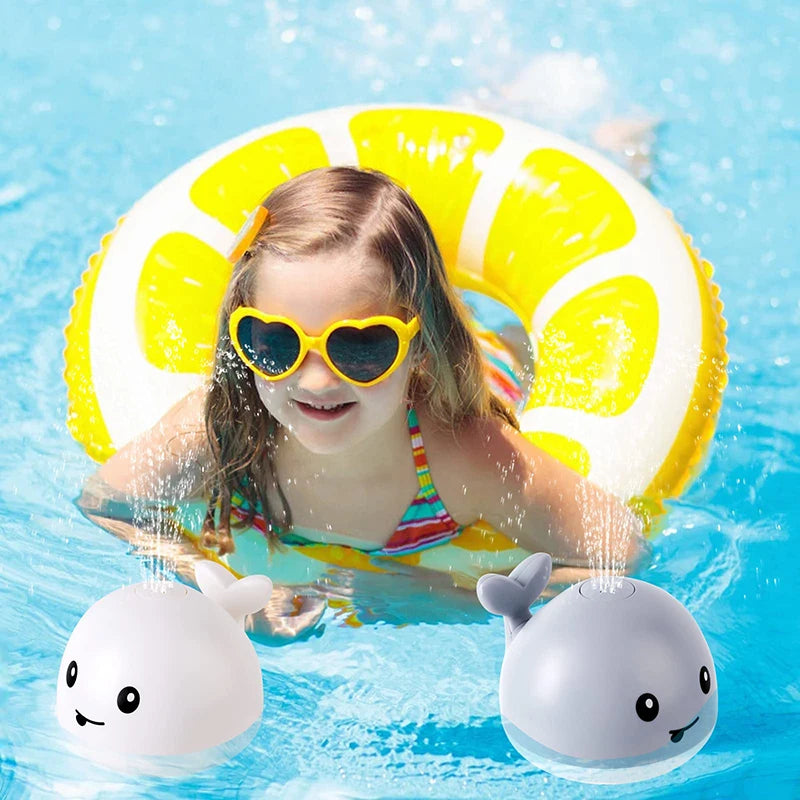 Upgraded Baby Rechargeable Bath Toy with Waterproof Light Up Whale Spray Water Bathtub for Toddlers Kids Pool Bathroom Toys