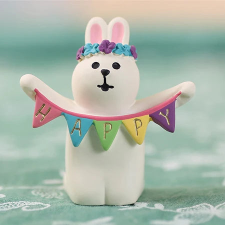 Easter Garden Party Colored Egg Rabbit Garden Ding Cat Sleeps in Spring Travel Doll Resin Home Decoration Festival Gift Crafts