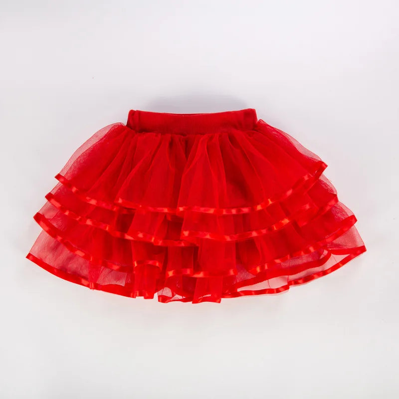 Hot Baby Girl Tulle Tutu Skirts Rainbown Pettiskirts Fluffy Kids Ballet Skirts for Party Dance Princess Children Tulle Clothes