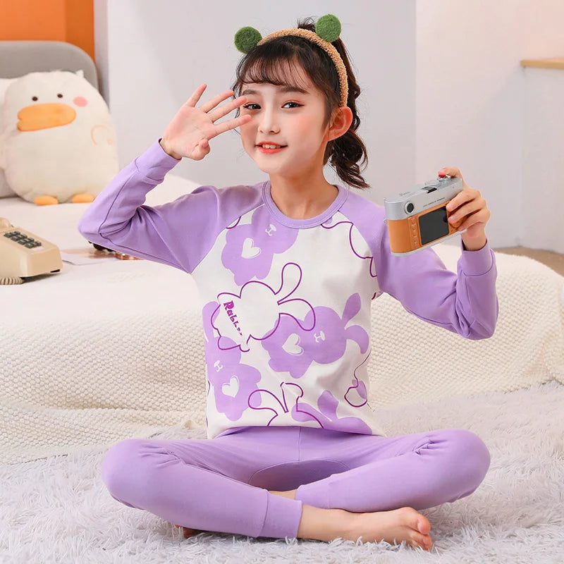 Autumn Winter Baby Girl Clothes Pajamas Sets Boys Pyjamas Kids Homewear Cotton Nightwear Children's Indoor Clothing Pijamas Suit