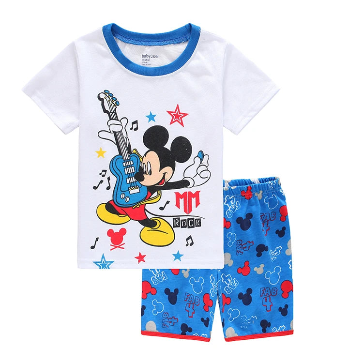 Neue Sommer Kinder Jungen Mädchen Kleidung Baby Baumwolle Prinzessin Pyjamas Sommer Kurzarm Set Cartoon Minnie Kinder Nachtwäsche