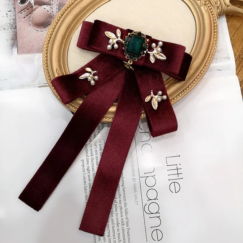 Vintage Luxury Rhinestone Velvet Fabric Bow Tie Professional Shirt Elegant Temperament Fashion Bow Tie Formal Suit Accessories