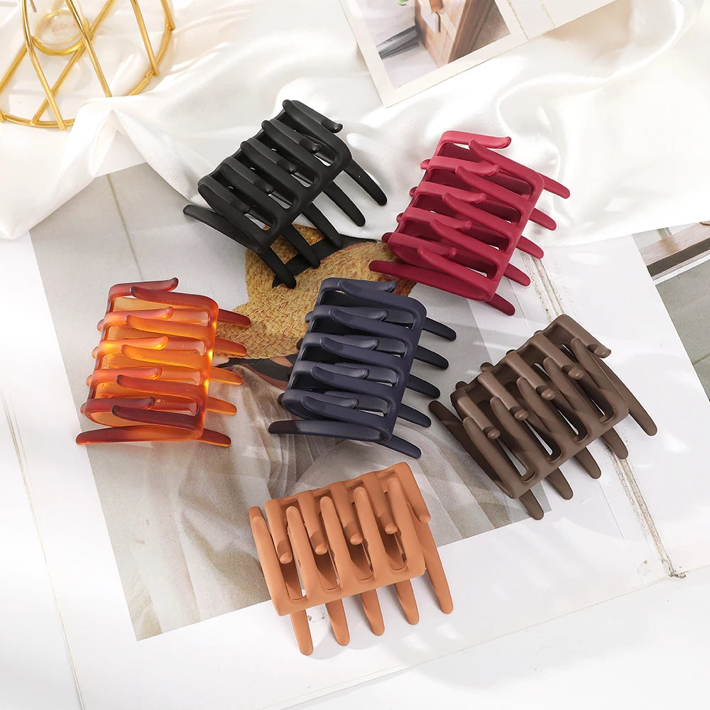 AWAYTR Vintage Frosted Hair Clips Comb Clamp Tooth Hairpin Handmade Girl Hair Accessories Festival Gift Valentine Headwear
