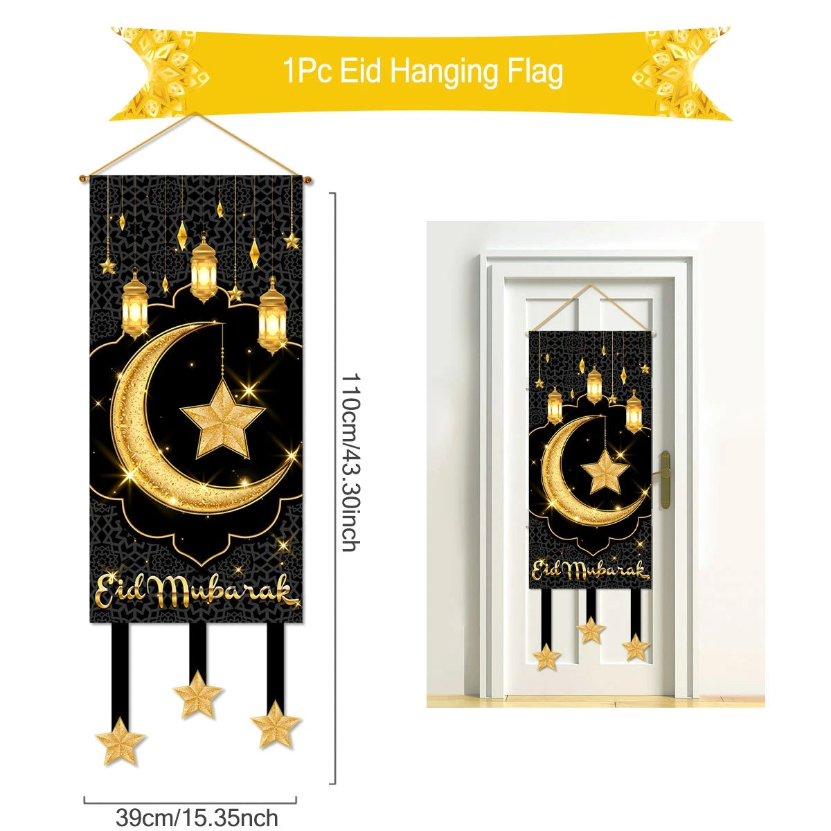 Ramadan Hanging Flag Ramadan Kareem Decoration For Home 2025 Aid EID Mubarak Muslim Islamic Festival Eid Al-fitr Party Supplies