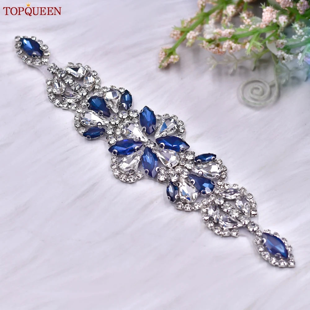 TOPQUEEN Handmade Rhinestone Belts Women's Accessories Party Prom Bridal Wedding Sash Bridesmaid Belts S464-KL