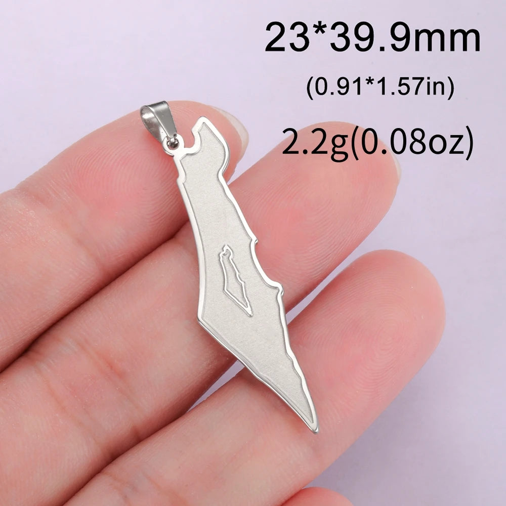 LIKGREAT Dropshipping 1 stücke Palästina Karte Anhänger Halskette Armband Ohrringe Schmuck Machen DIY Edelstahl Zubehör Charme