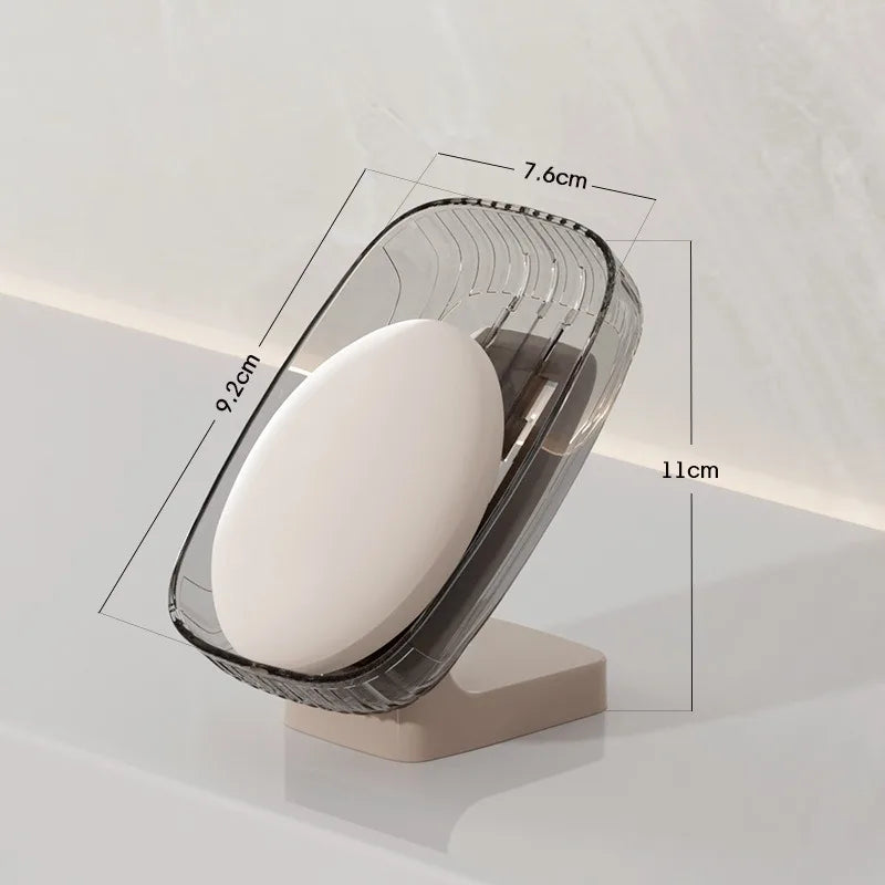 Bathroom Soap Dish Case Wall Mounted Transparent Drain Soap Storage Rack Holder Bathroom Accessories Supplies Soap Box Container